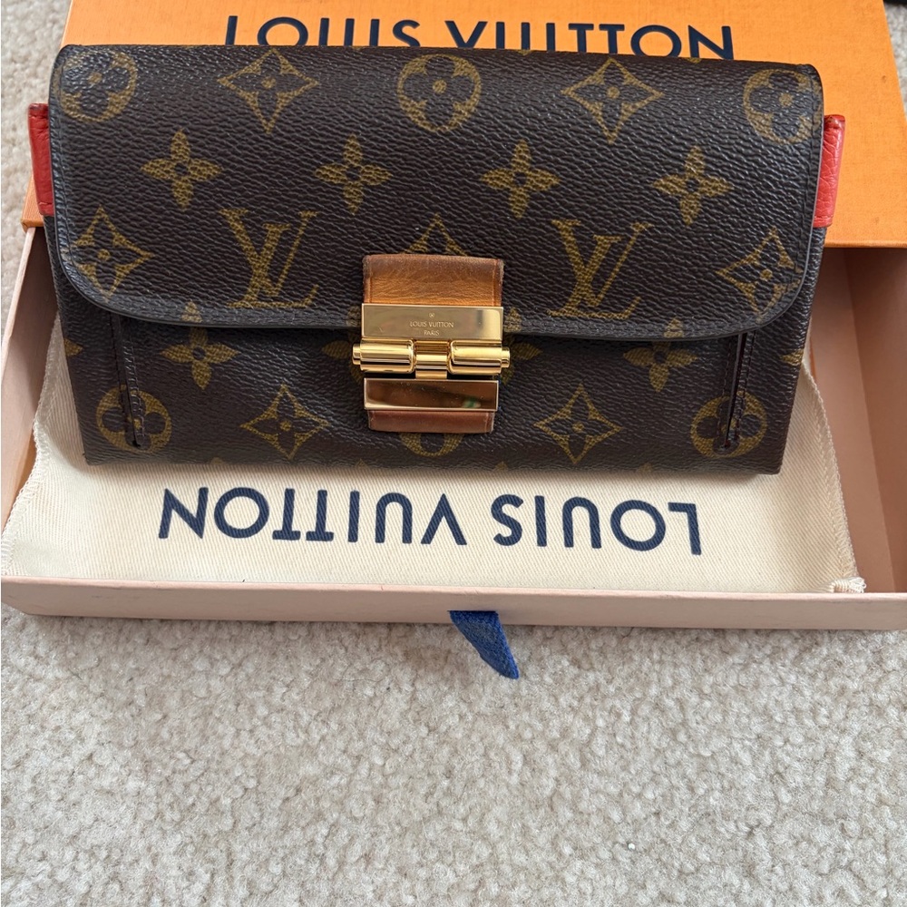 Louis Vuitton Black and Gold Monogram Wallet